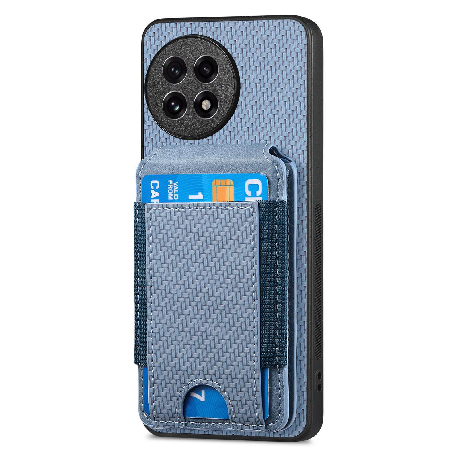 

For OnePlus 13 Case with Card Holder Kickstand Leather Back Cover Black