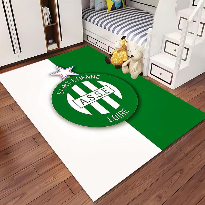 Saint-Etienne Logo Green Carpet Suitable As a Non-slip Mat for the Living Room or Bedroom Sofa