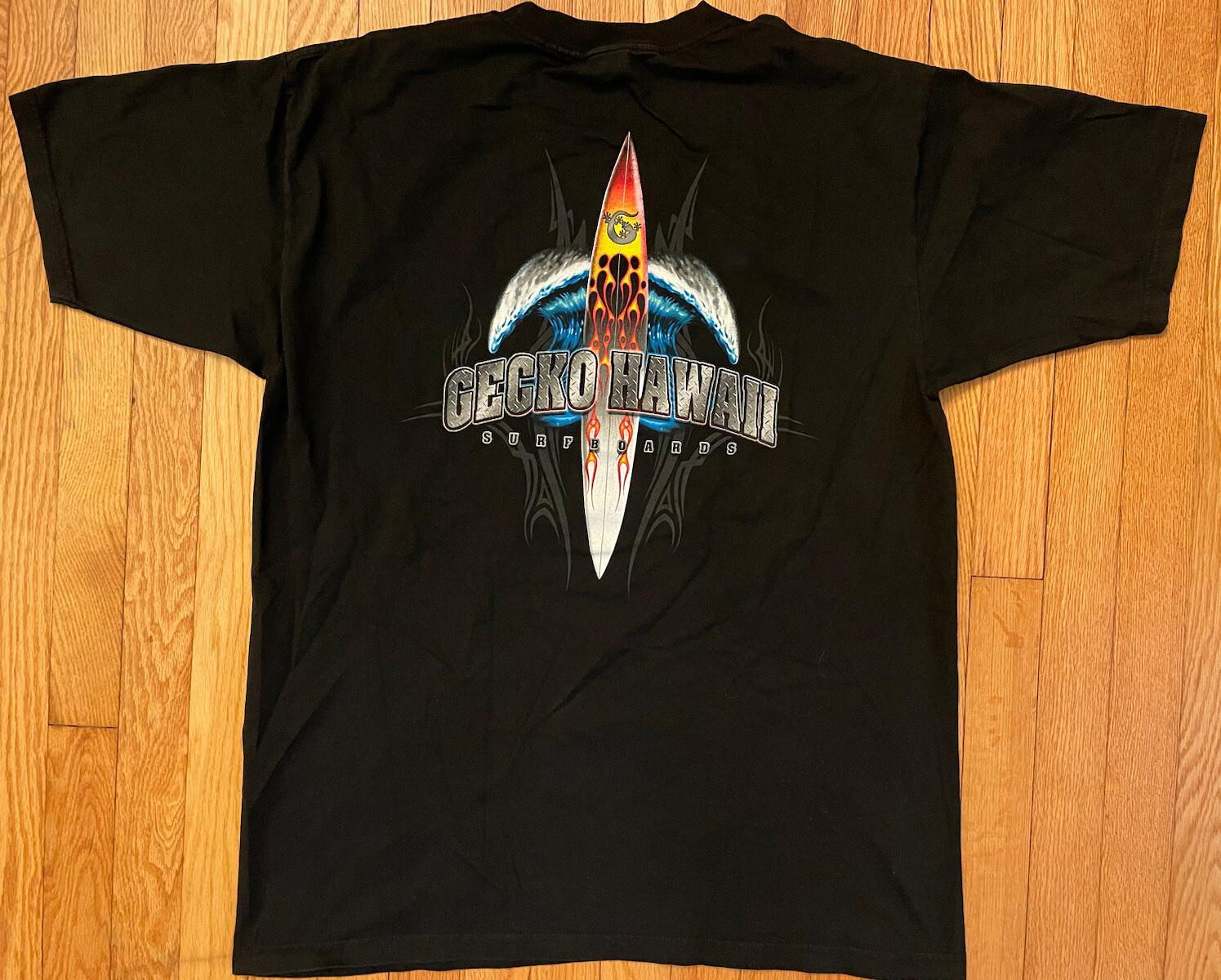 Vtg 90s Gecko Hawaii Surfboards West Coast Pacific T-Shirt Size XL XL