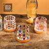 Creative Rotating Whiskey Glasses, Hand-Painted Rotating Rotating Rotating Glasses, with Wooden Tray, Decompression Glasses