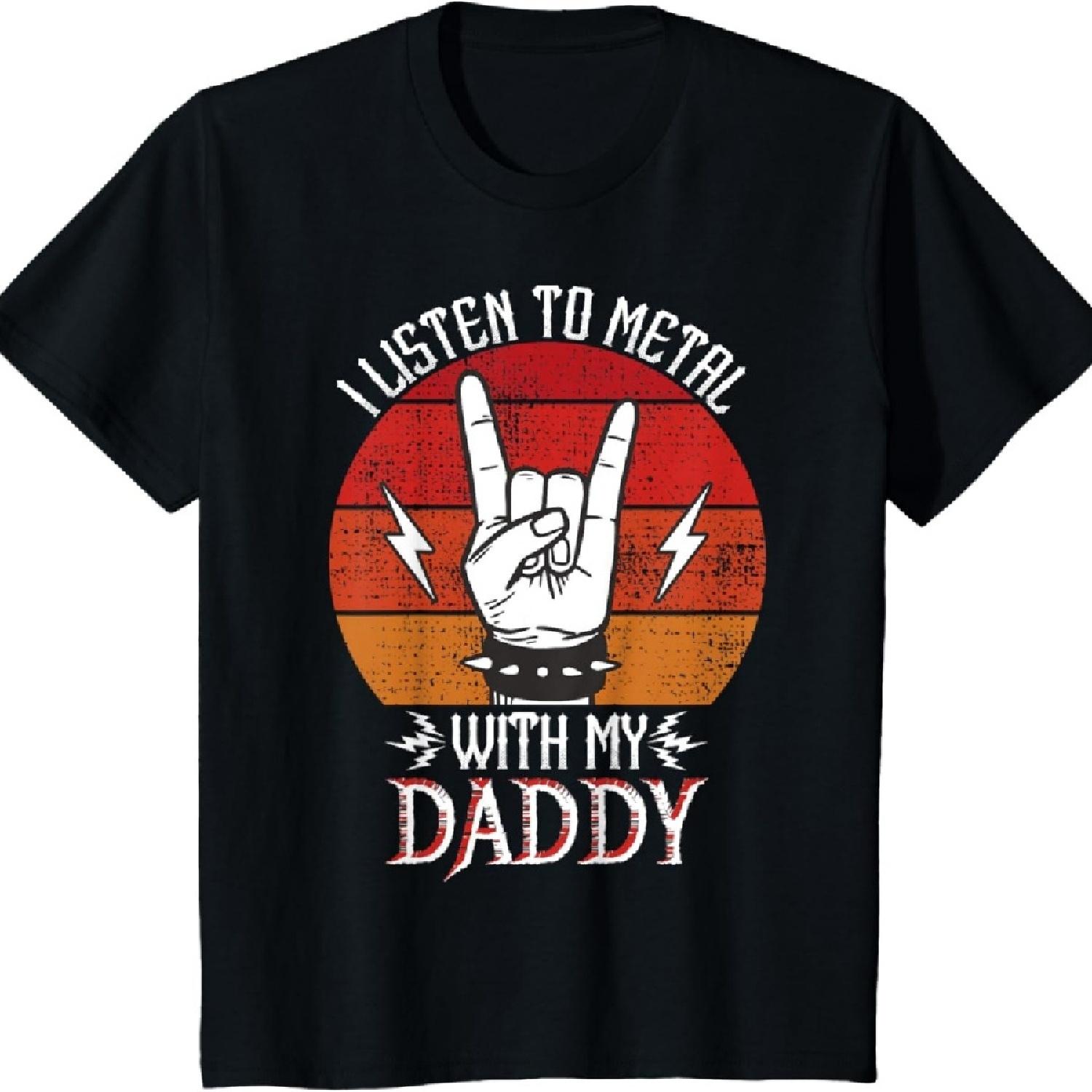 Детская футболка  Я слушаю хэви-метал с папой  S
