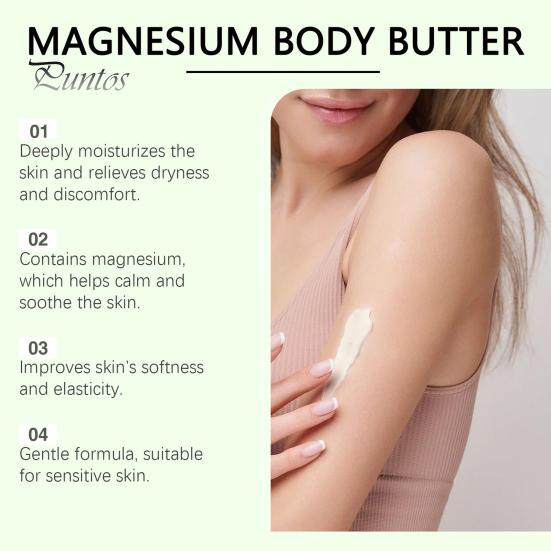 Magnesium Body Butter Cream for Neuropathy Relief 114g Shea Butter Moisturizer for Dry Skin Calming Smoothing Body Cream