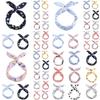 Floral Rabbit Ears Knotted Wire Hair Bands For Women With Elegant Metal Wire Scarf Design