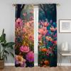 Wildflower Window Curtain for Room 2 Panel Anti-mosquito Curtains Partition Home Interior Curtains Halloween Decoration Shades