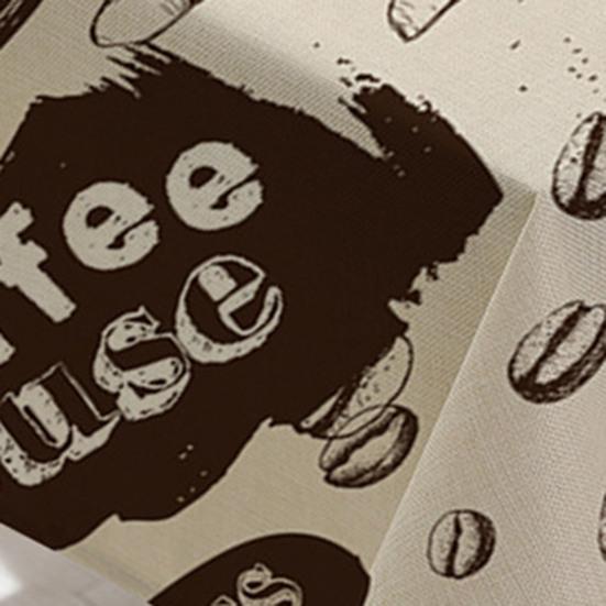 Bordtrekk Vanntett, rynkefritt lin kaffemønster trykt vintage allsidig bordtøy