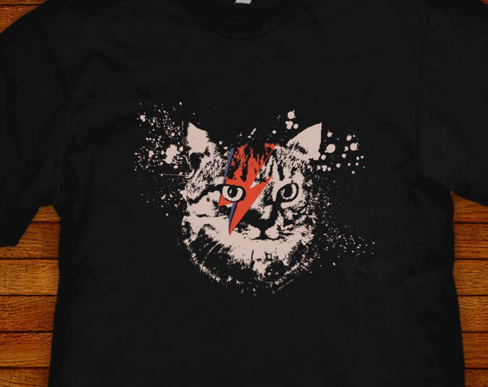 Kitty Stardust Bowie Cat T shirt: Jared Swart Pop Art L