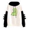 Women's Printed Contrasting Dinosaur Loose Casual Hoodie