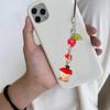 Simple Bitten Apple Bead Charm Pendant Chain Phone Strap Pocket Keychain Strap Hangings Decoration for Key Bag Purse
