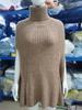 2025 Autumn/Winter Women's High Neck Loose Fashion Cape Sweater - Solid Color