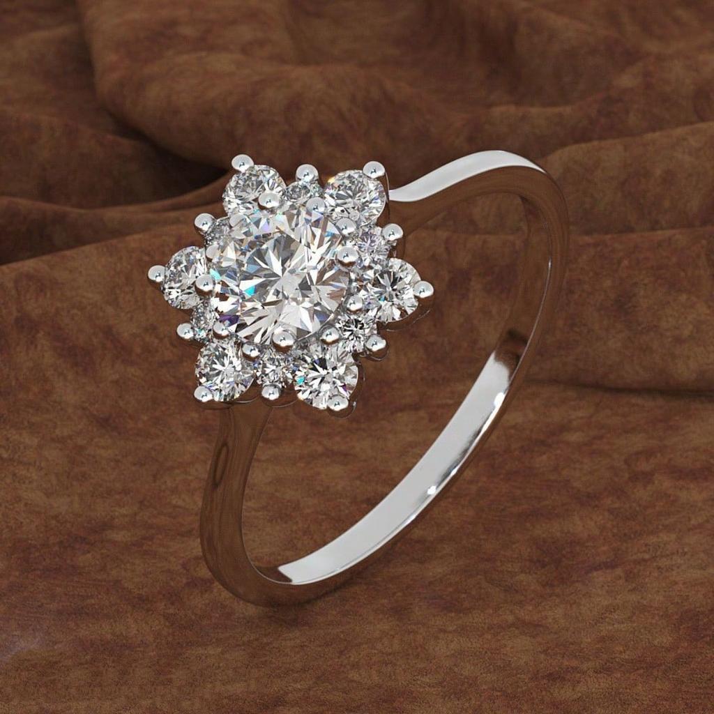 1 Anello da Donna Creativo in Zircone Sintetico a Forma di Fiocco di Neve, Stile alla Moda, Adatto per l'Uso Quotidiano, Regalo per le Feste