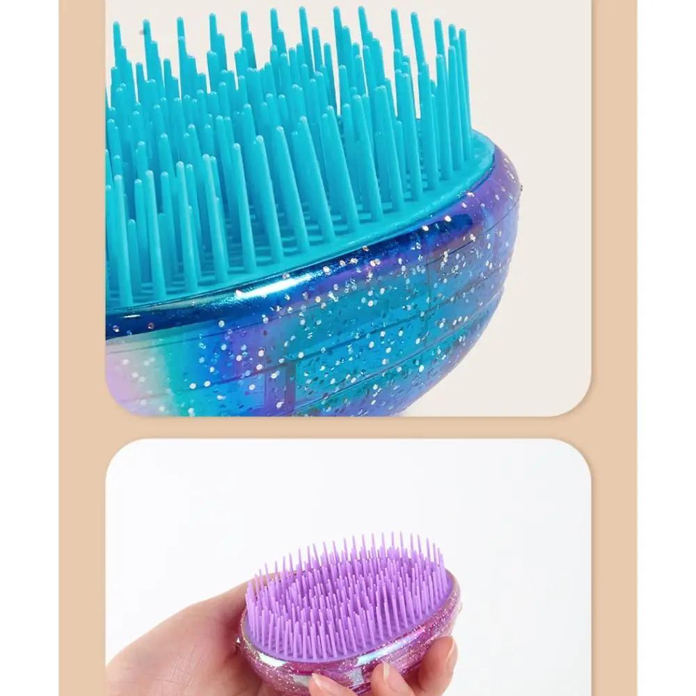 Hair Care Egg Round Shape Starry Sky Comb Anti-knotted Soft Scalp Massage Salon Hair Brush
