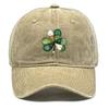 Green Heart Clover Shamrocks Printed Baseball Cap Adjustable Vintage Snapback Baseball Hat Retro Leisure Dad Hat For Hiking