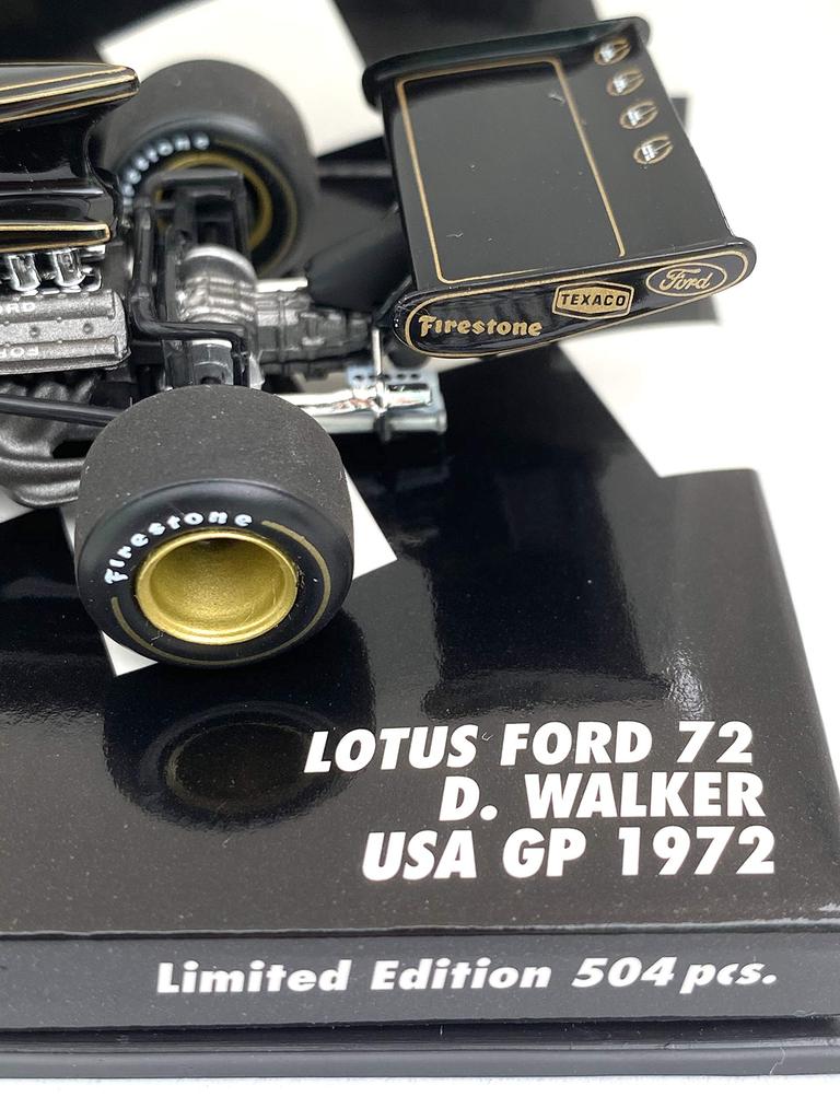 Minichamps scale Lotus Ford 72 1972 F1 US GP Walker 1/43 #11 D.