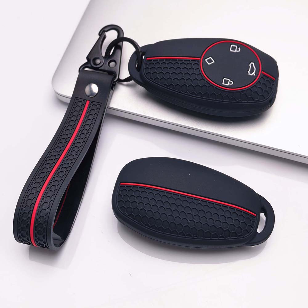 Housse Porte-Clés pour Leapmotor T03 S01 C11 C01 avec Porte-Clés Silicone Protection Complète Anti-Rayures Protection Anti-Choc
