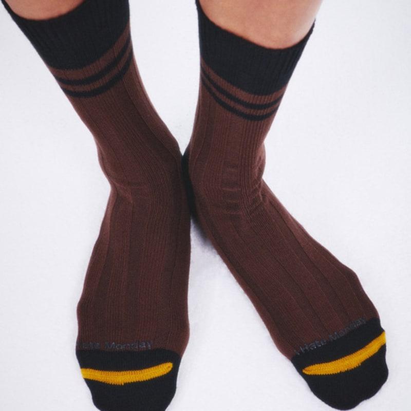 I Hate Monday [IHM2501M05] Mansocks Yellow Point Bold Socks