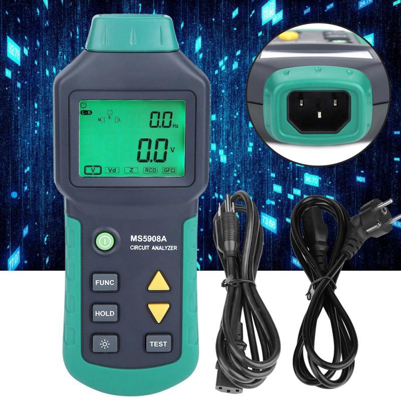 Circuit Analyzer AC100-240V RMS Circuit Analyzer Tester MS5908A LCD...