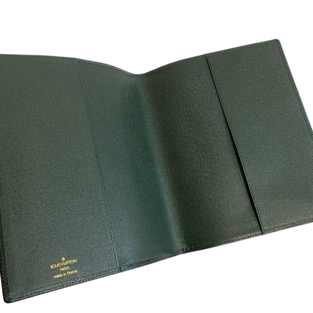 LOUIS VUITTON R20407 Taiga leather Notebook cover green leather Used