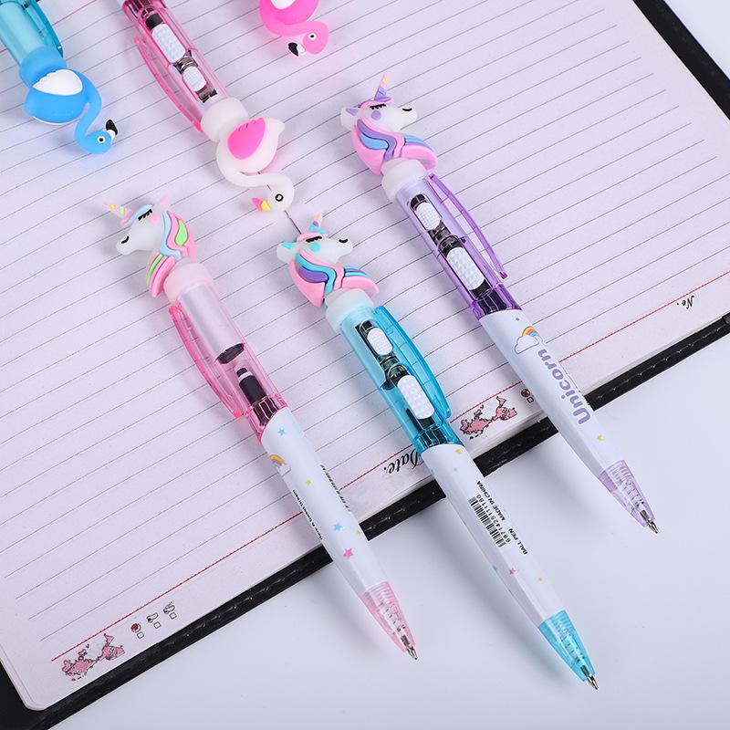 Cartoon Einhorn Lichtstift Niedlicher leuchtender Kugelschreiber Schüler-Schreibwaren 0,5 mm Schreib-Lernbedarf