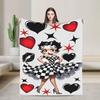 B-Bettys Boops Comfortable Blanket Cartoon Doll Casual Plane Travel Throw Blanket Home Decor Flannel Bedspread Sofa Bed Cover