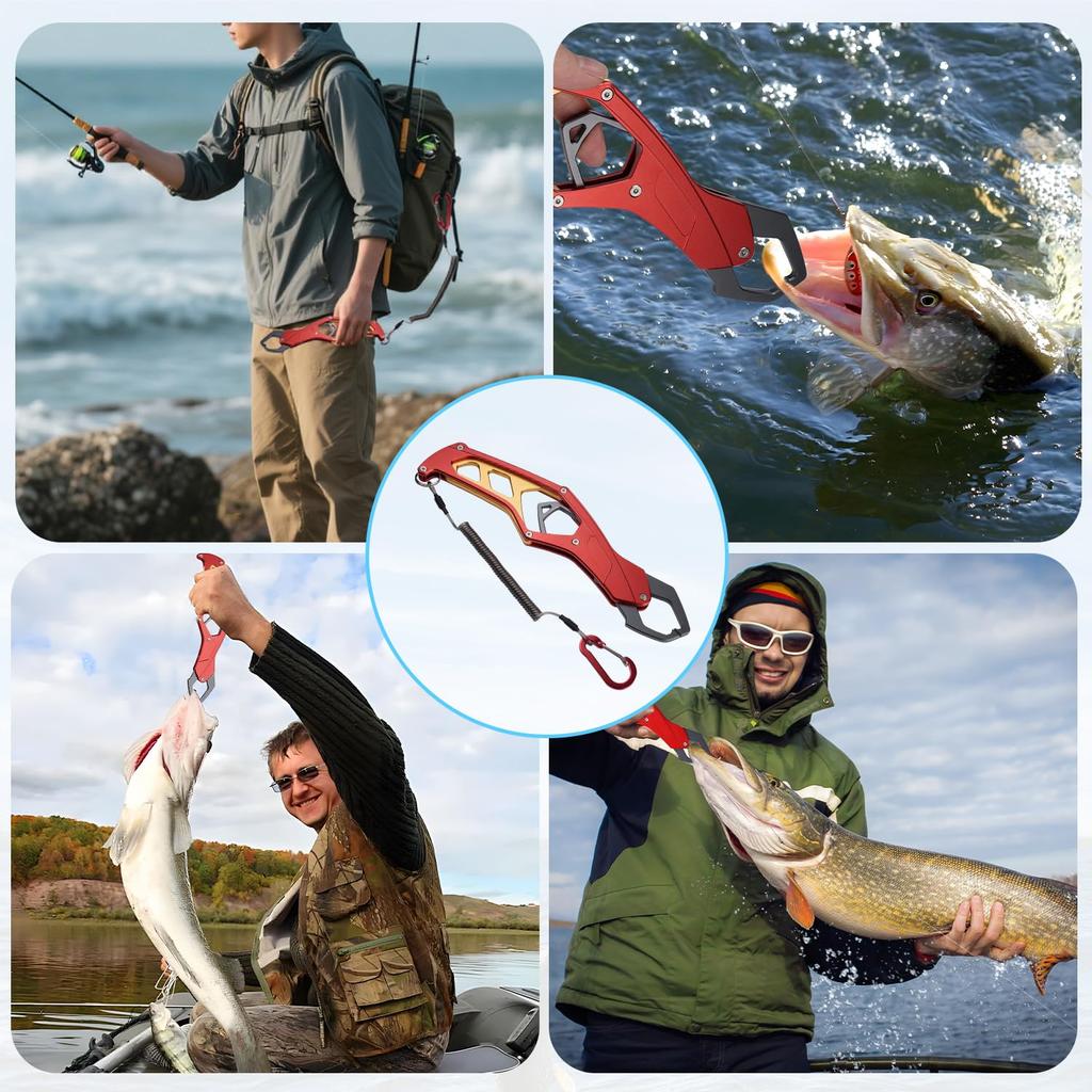 CARVANTA Fish Grip Fish Lightweight Aviation 25kg Weight Fish Fishing with Rope and Loss Storage Suitable for Salt Pond and Ice Fishing Catcher,