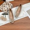 Grape mother summer new shallow single shoes women wear high-end square head high heels 2025 French fashion women's shoes