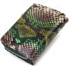 Women's Textured Vertical Purse with a Zipper Coin Holder Made of Genuine Leather with Snake Embossing CANPELLINI 21732 Multicolored