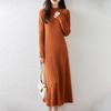 Women Sweater Dress 100% Wool MODERN NEW SAGA Turtleneck Knit Long Pullover Winter Jumpers Wool Long Dress Female