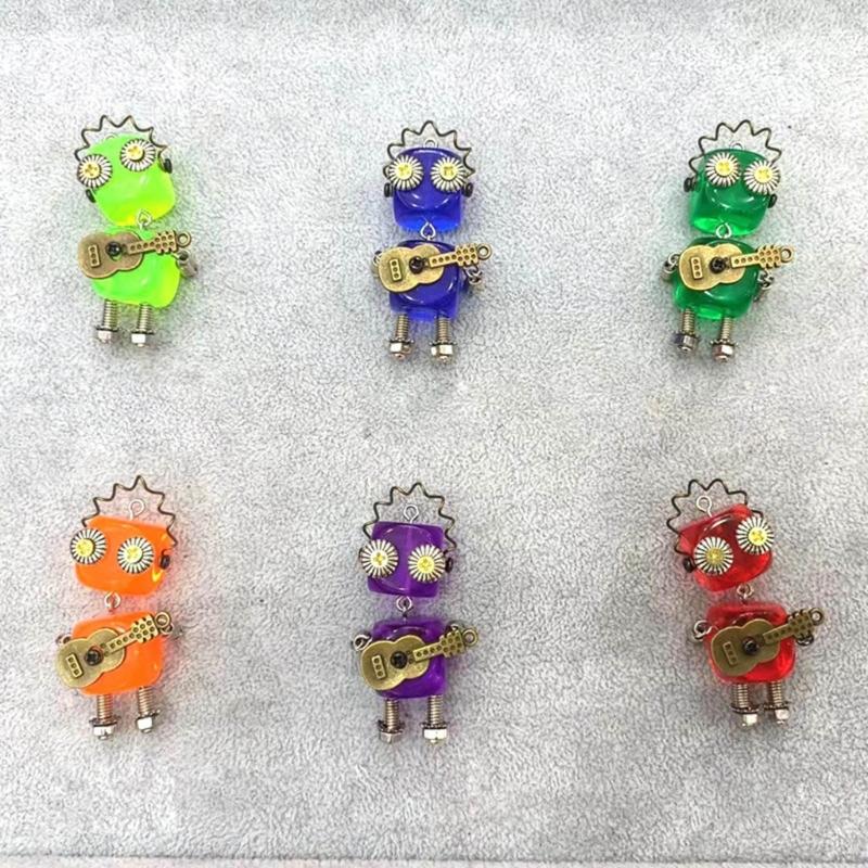 Unique Mini Robot Neckchains Muti-functionl Robot Pendant Necklace Vintage Movable Neck Jewelry for Daily Wear Dates