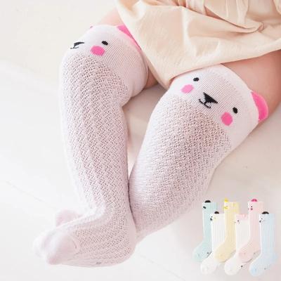 Frühling Sommer Kinder Baby Mädchen Junge Atmungsaktive Kniehohe Socken Baumwolle Mesh Lange Socken Kinderbekleidung Kleinkind Cartoon Strümpfe