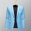 Blazer Masculino Slim Fit de Um Botão Jaqueta Casual para Negócios