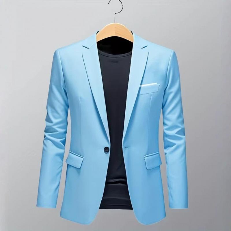 Blazer Masculino Slim Fit de Um Botão Jaqueta Casual para Negócios