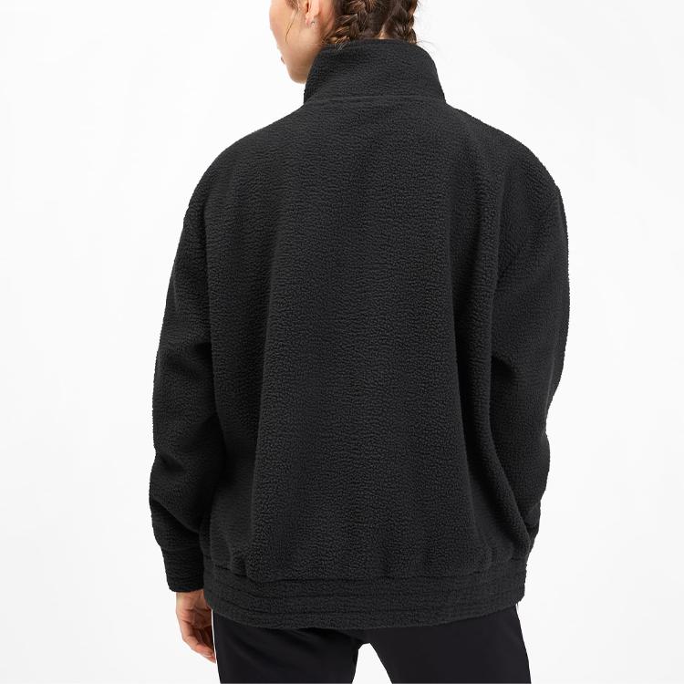 Puma Downtown Fleece Full Zip Stand Collar Plush Warm Jacket Women Jackets Black 595698-01