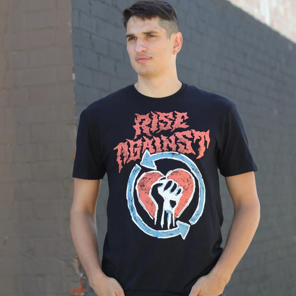 Fashion Hip Hop  Usa Rise Against Punk Band Graphic Unisex Womens Cotton TShirt Streetwear Vintage Fashion Unisex Summer Casual Tee