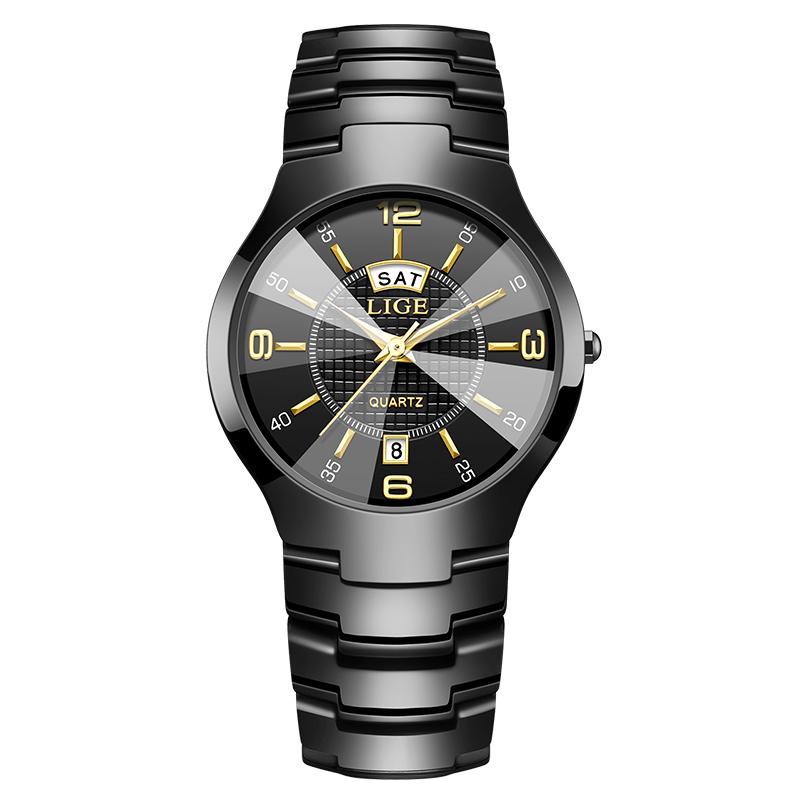 LIGE Elegant Women Watches Fashion Ceramics Small Dial Ladies Quartz Watch Date Week Display Luxury Woman Wristwatch Reloj Mujer