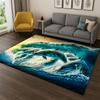 Underwater Sea World Marine Life Cartoon Carpet Rug for Bedroom Living Room Sofa Playroom Doormat Home Decor,Area Rug Non-slip