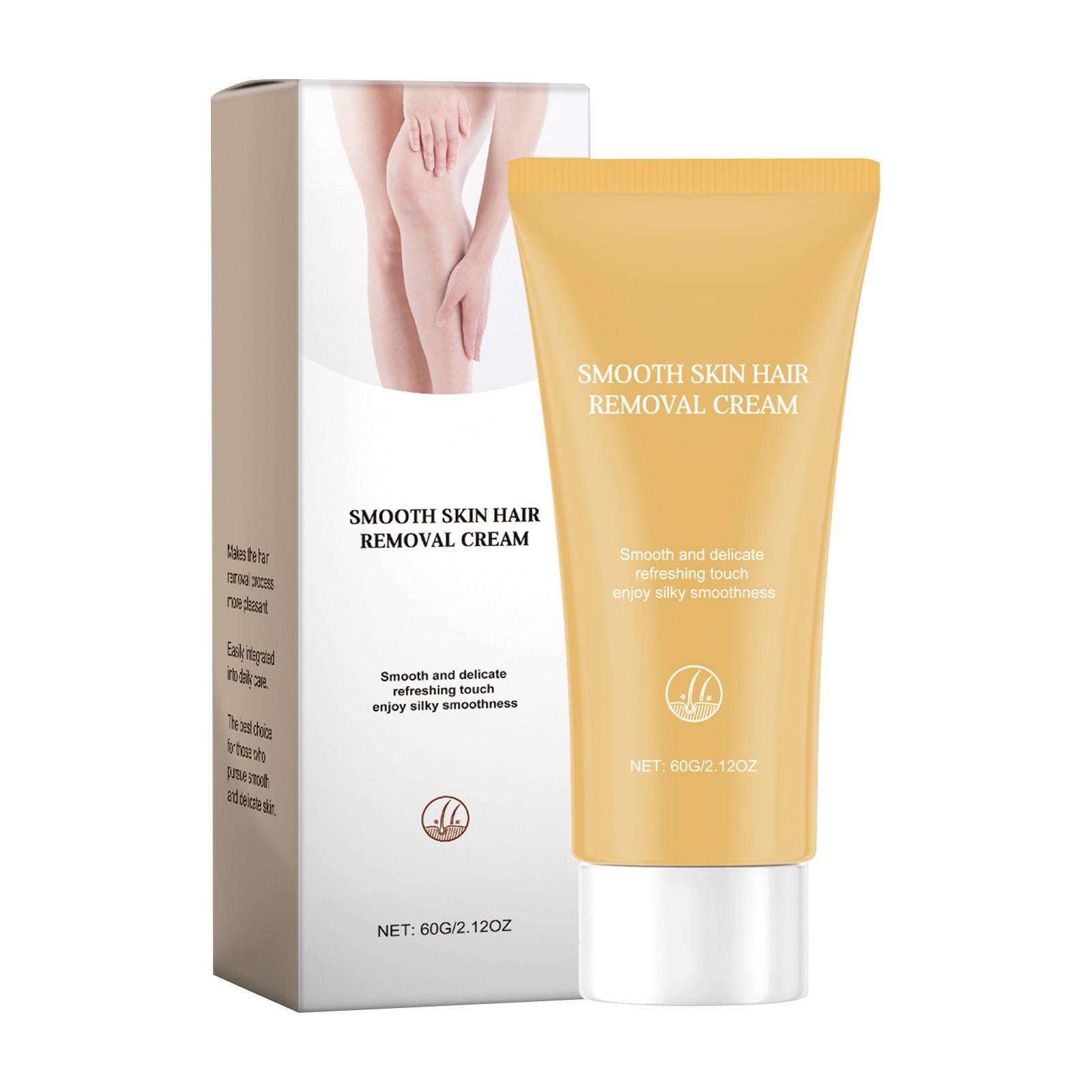 

Мягкий крем для удаления волос, Успокаивающий крем для удаления волос, Увлажняющий и не вызывающий раздражения, Подходит для всех типов кожи, 60 г