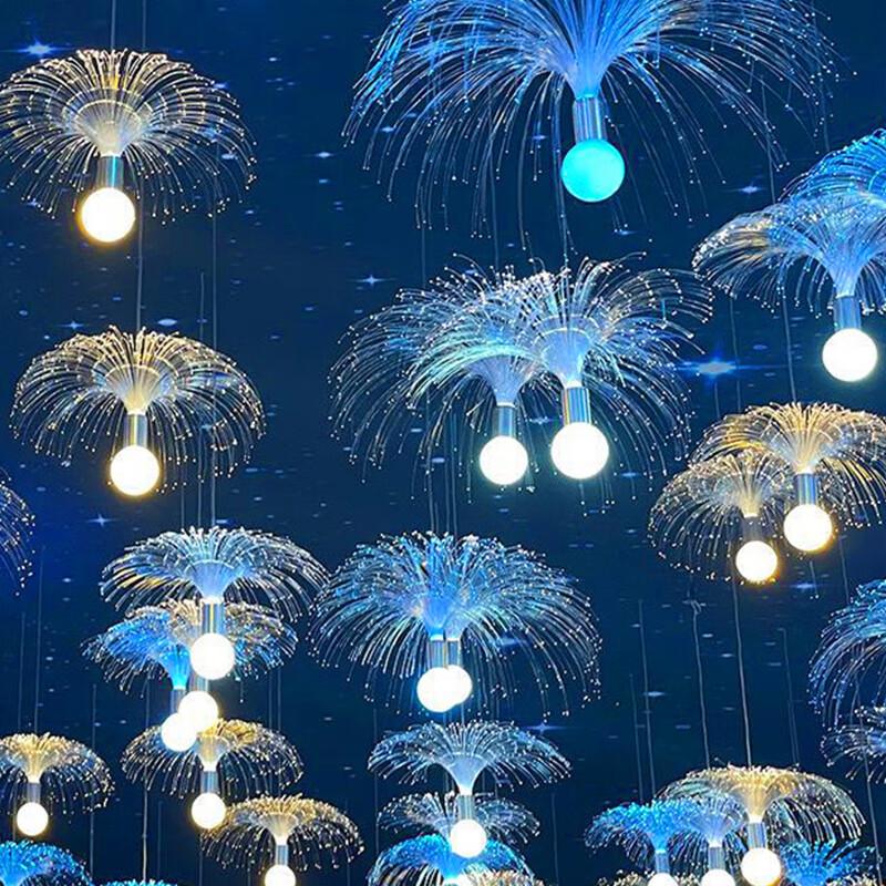 LED Outdoor Hanging Fiber Optic Parachute Jellyfish Light