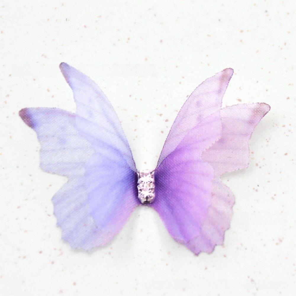50 ks 3D šifonové vyšívané nášivky motýlů Oblečení Šicí nášivka Svatební doplňky do vlasů