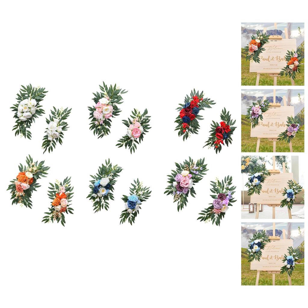2x Artificial Wedding Arch Flowers Artificial Flowers Swag Set Wedding Welcome