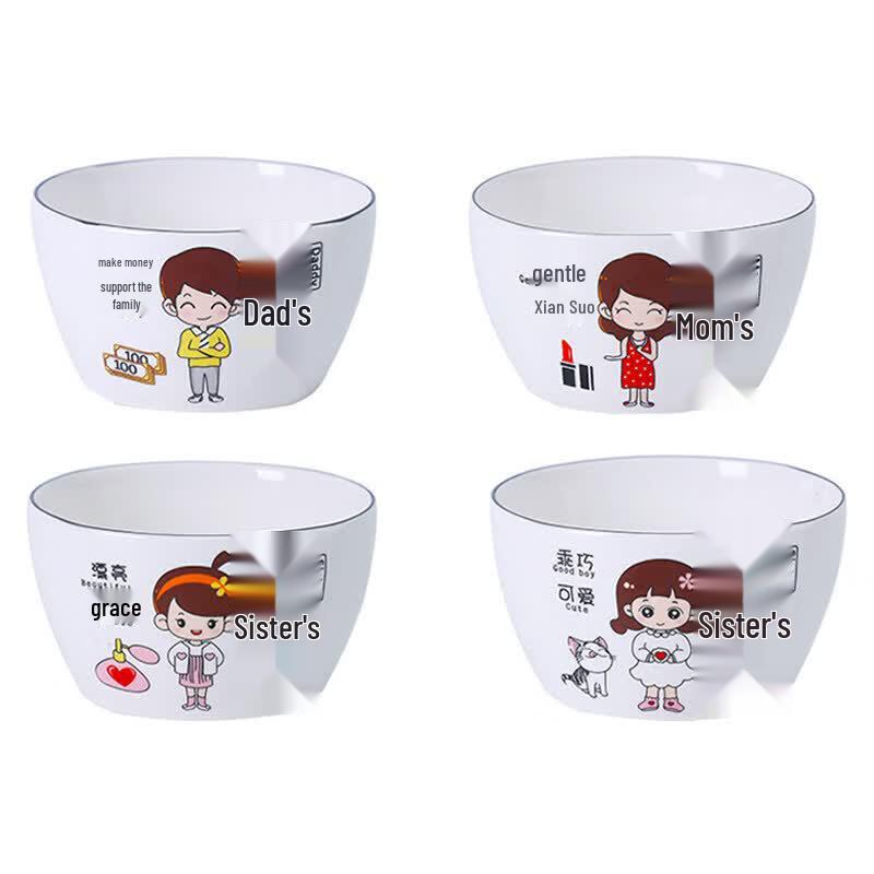 Creative Cartoon Family Ceramic Bowl Set