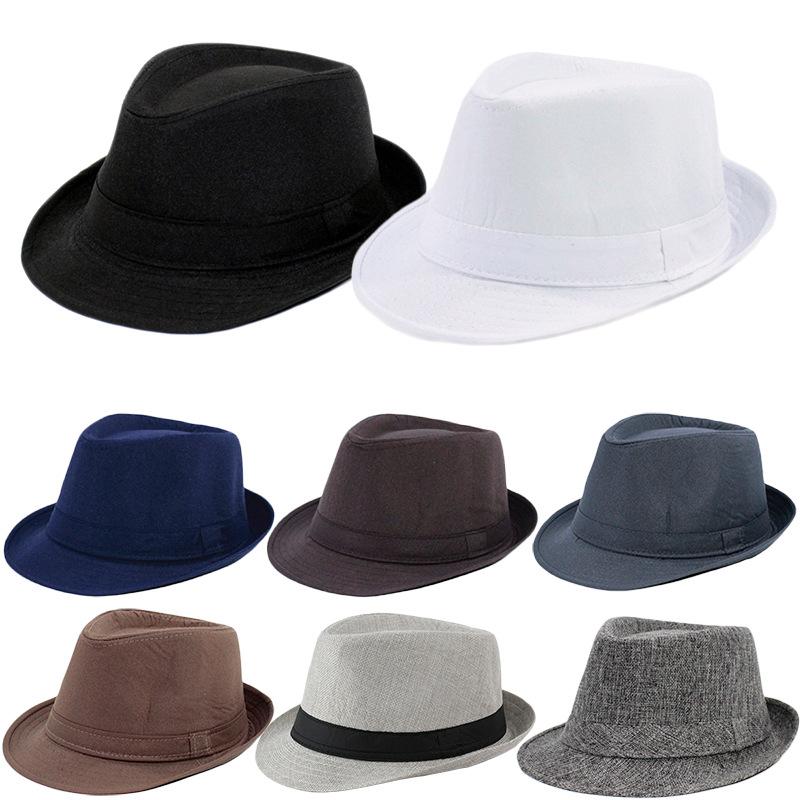 Sommer-Fedora für Herren Mittleres bis älteres Alter Kappe Leinen Panama Uni Jazzhut Cowboy Herren Damen Britische Party Sonnenhut