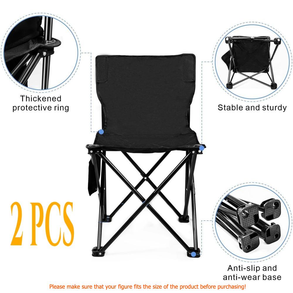 Outdoor Foldable Chair Camping Chair with Side Pocket Picnic Oxford Cloth Chairs Portable Beach Fishing Chairs Camping Chairs