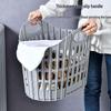 Foldable Plastic Laundry Basket for Clothes and Toys - Hollowed-Out Design for Bathroom Storage