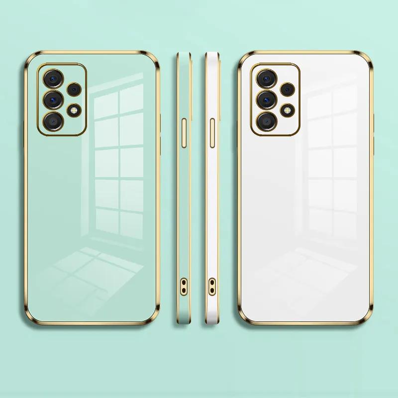 Luksus Pletteringsdeksel For Samsung Galaxy A54 A14 A52 A34 A32 A72 A73 A23 A24 A33 A22 5G M32 A52S A71 A51 Mykt Silikon Telefondeksel