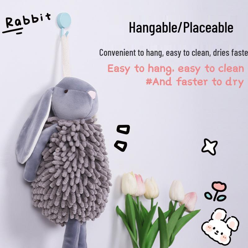 Chenille Cartoon Bunny Hand Towel Puppet - Creative Rabbit Plush Toy