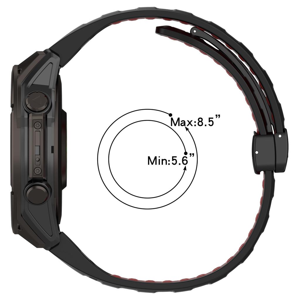 26mm Watch Band For Garmin Enduro 3/Fenix 8 51mm/Instinct 2X Breathable Silicone Strap with Magnetic Folding Clasp