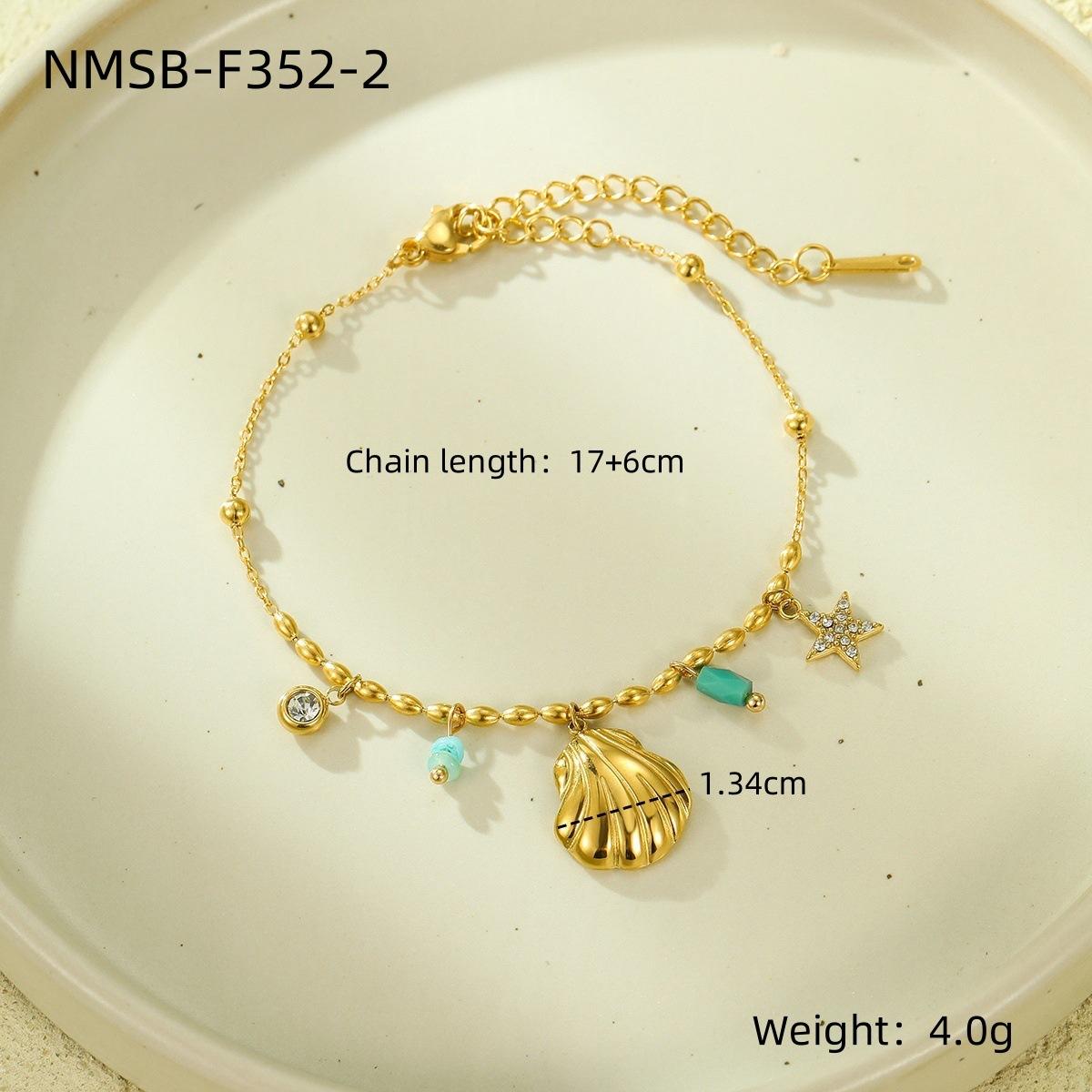 GEMCHIC Women s 18k Gold Stainless Steel Shell Star Zircon Natural Stone Fashionable Versatile Titanium Steel Bracelet