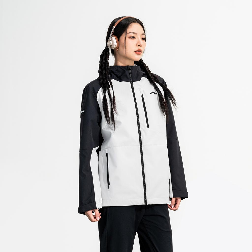 Li-Ning Outdoor High-Quality Minimalist Fashion Color-Block Loose Hooded Windbreaker Casual Sports Suit AFDUC59-3+AKLT243-1