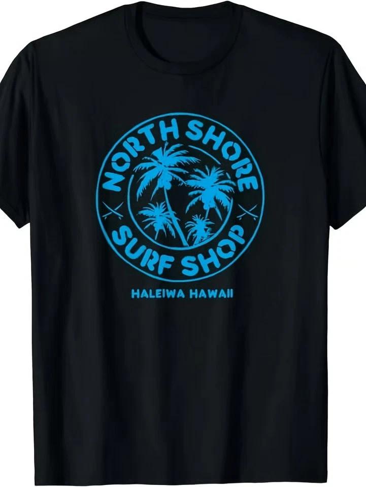 Retro Hawaiian Surf Beach Graphic Men’s T-Shirt L