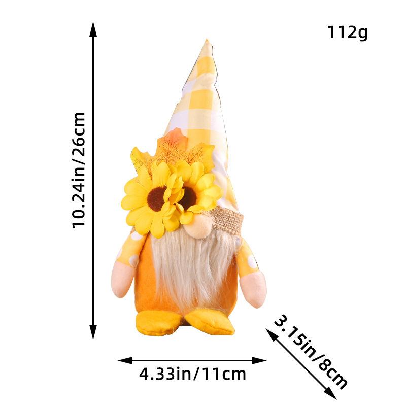 Zhongran Autumn Sunflower Couple Rudolph Doll Standing Posture Decoration Faceless Doll Ornament Props